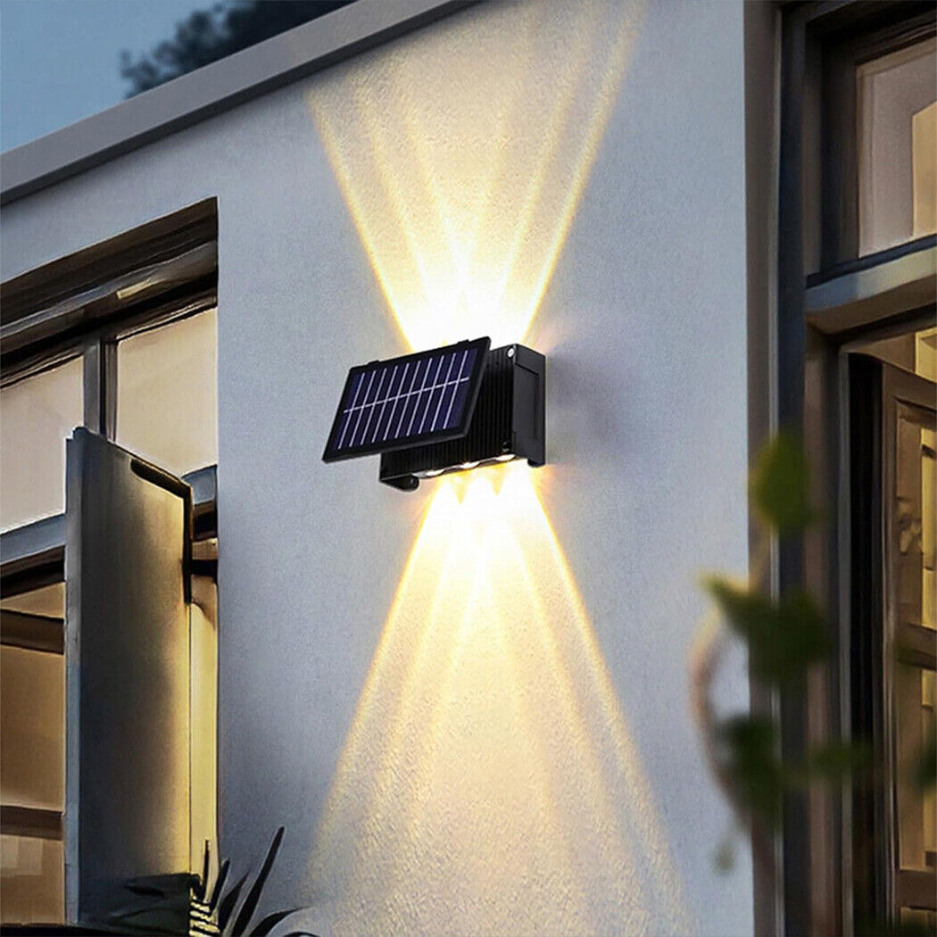Solar Wall Lights Decorative Outdoor Waterproof IP65 Adjustable Panel Up Down